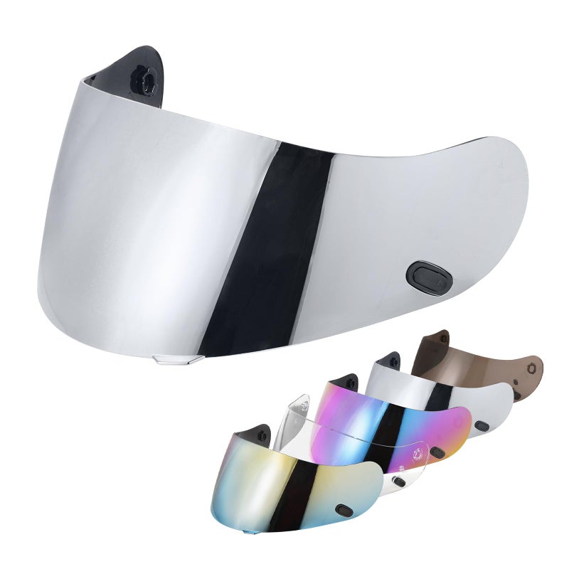 VCOROS Motorcycle Helmet Face Shield Visor Repalcement for HJC Helmet HJ-09 CL-15 CL-17 CL-16 CL-SP AC-12 FS-10 CS-R1 IS-16 CS-R2 Shield(Chrome Silver) - Image 1